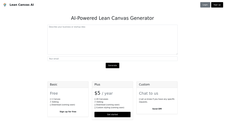 Lean Canvas AI