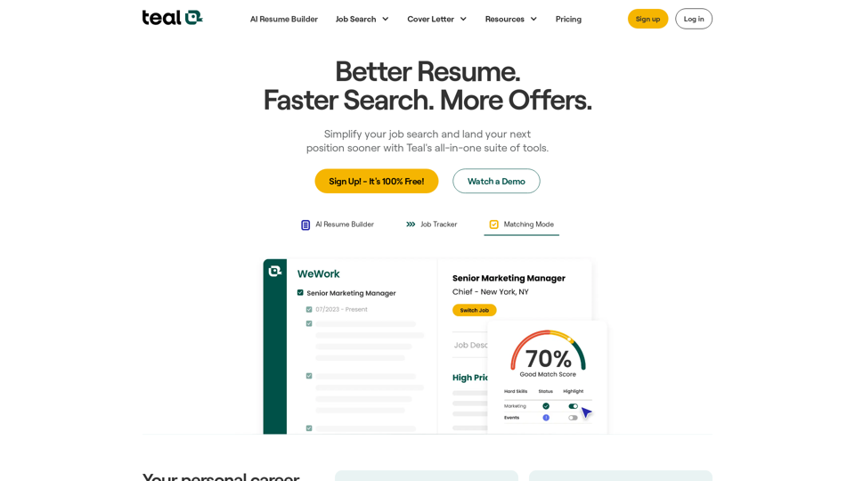 Teal: Career Growth, On Your Terms. Track and Manage Job Search Applications