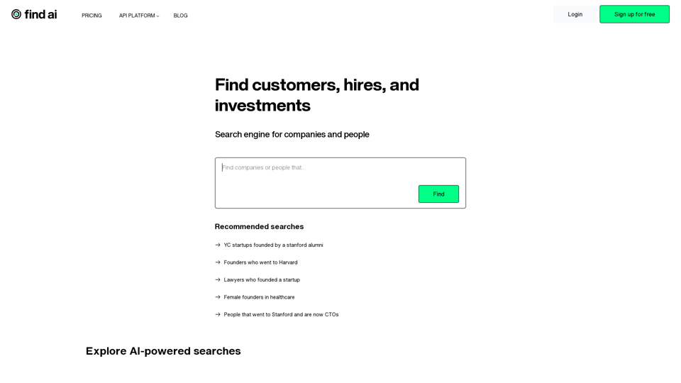 Find AI - Search engine for companies + people