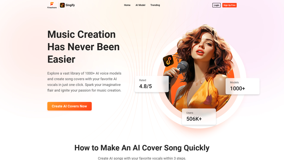 Fineshare Singify | AI Song Cover Generator