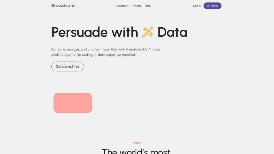 Breadcrumb.ai - Persuade with AI Data Analytic Dashboards