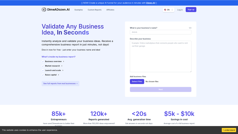 DimeADozen.ai - AI Business Validation