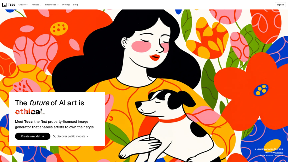 Tess — The First AI Image Generator that Pays Artists