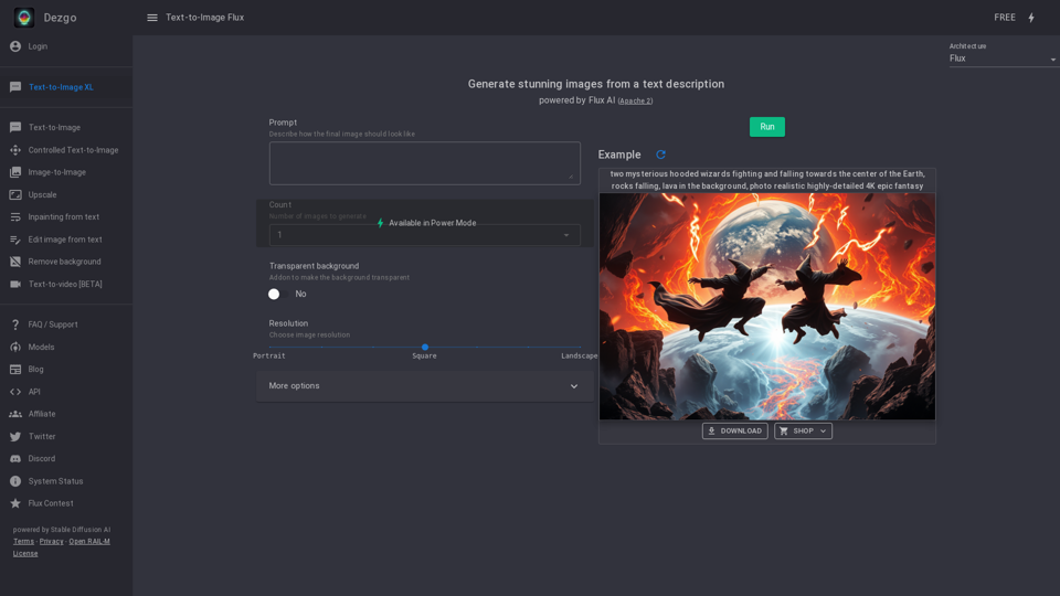 Text-to-Image Flux - Online Free AI Image Generator - Dezgo