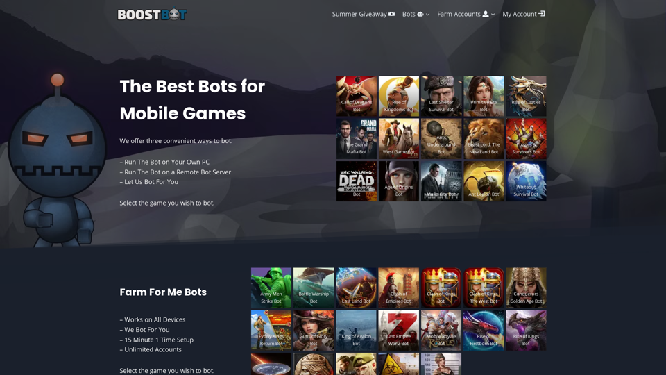 BoostBot | The Leading Mobile Game Bot Provider Since 2015