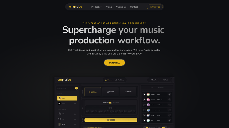 Lemonaide AI — The #1 AI Melody Generator Powered By Industry Producers