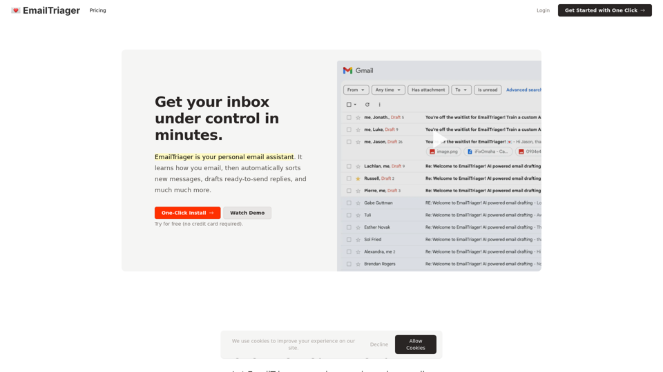 EmailTriager: Get Through Your Emails 10x Faster