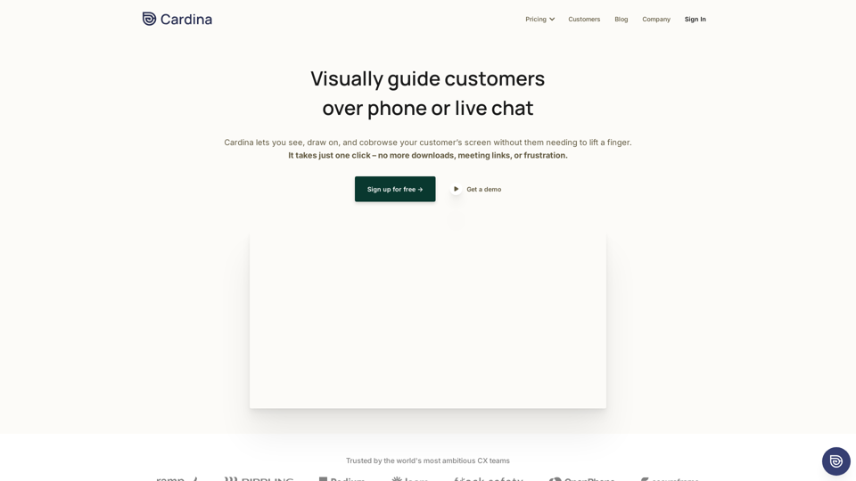 Cardina Cobrowse | Visually guide customers over phone or live chat