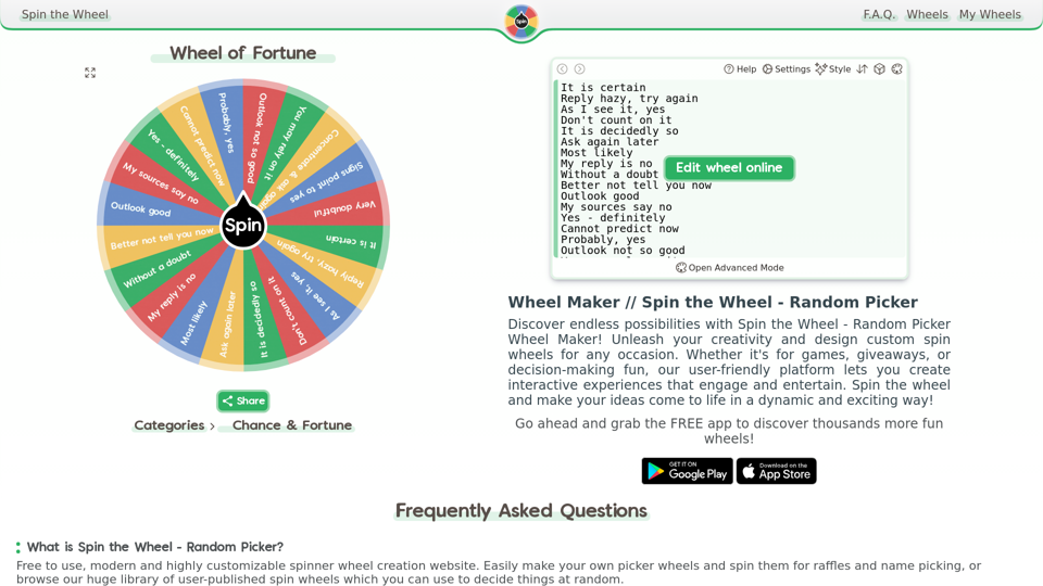 Wheel Maker | Spin the Wheel - Random Picker