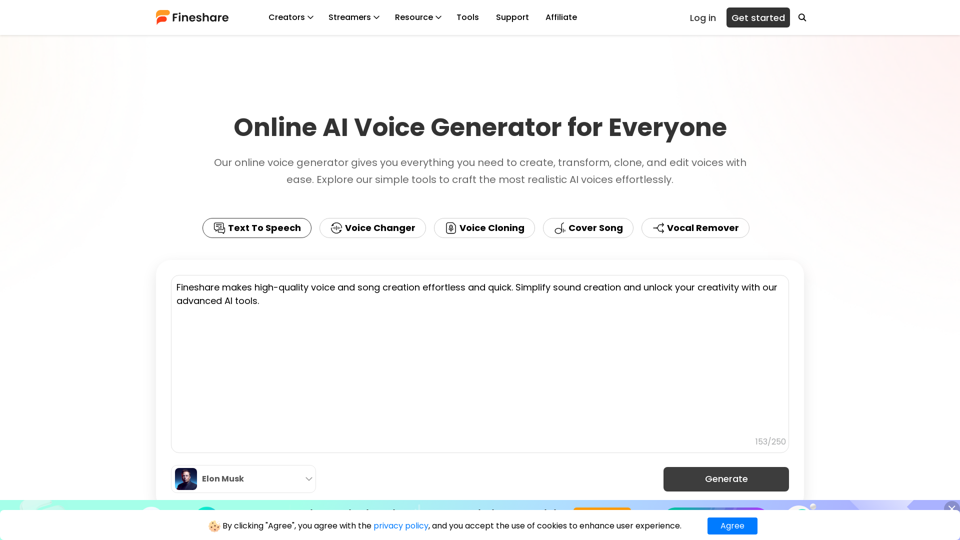 AI Voice Generator: Free Voice Changer & TTS | Fineshare