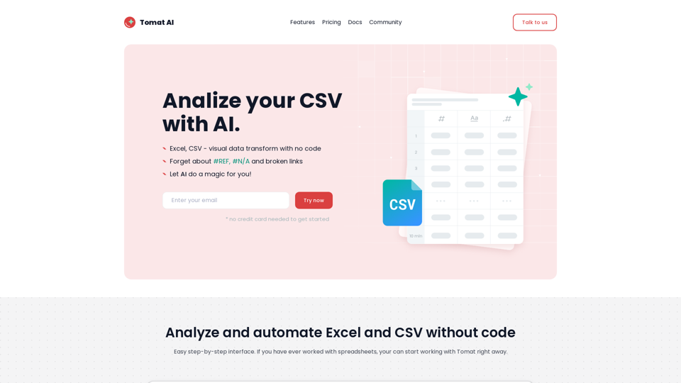 Tomat.AI - Open And Explore Huge CSV Files