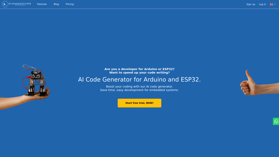 Please Don't Code | AI Code Generator for Arduino and ESP32