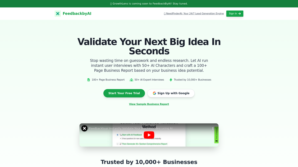 AI-Driven Business Idea Validation by Feedbackbyai