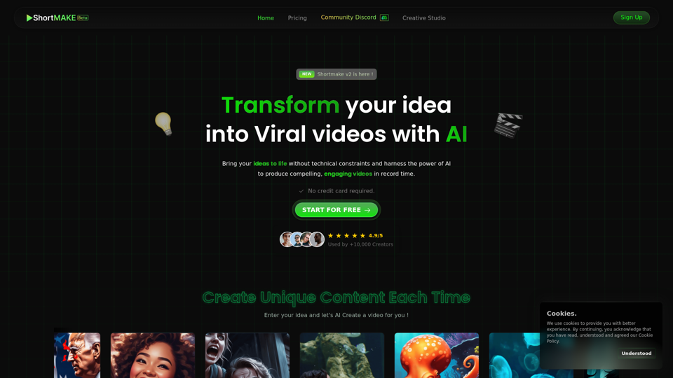 ShortMake : Create videos with AI