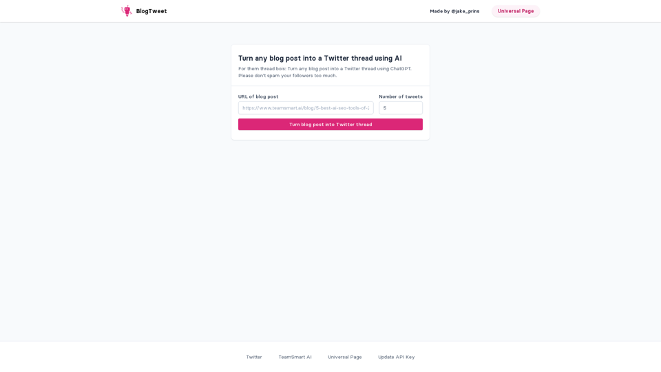 BlogTweet - Turn a blog post into a Twitter thread