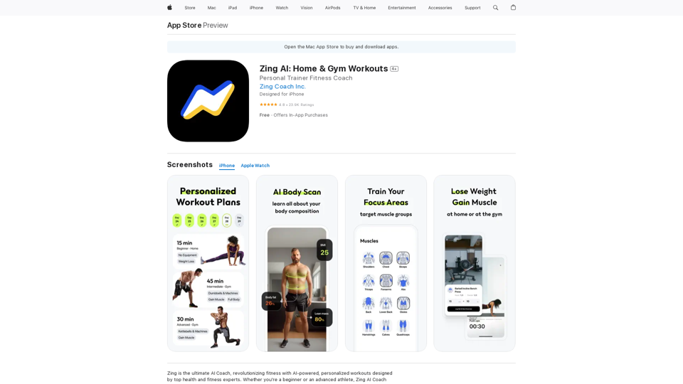 Zing AI: Home & Gym Workouts on the App Store