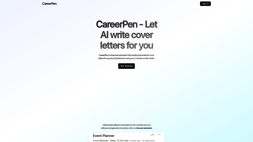 CareerPen - Let AI write cover letters for you