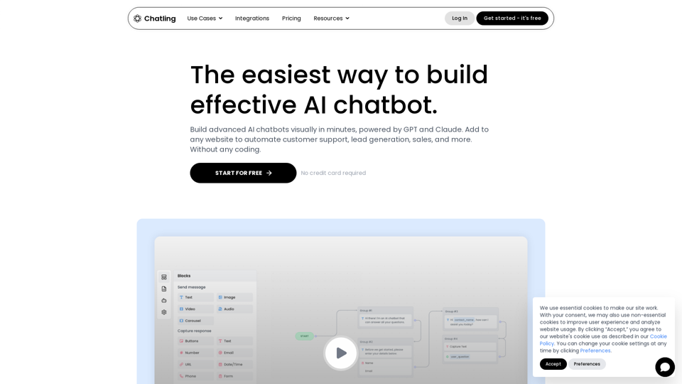 No-Code AI Chatbot for Your Website | Chatling