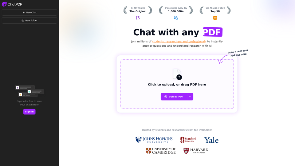 ChatPDF - Chat with any PDF - #1 Free PDF AI