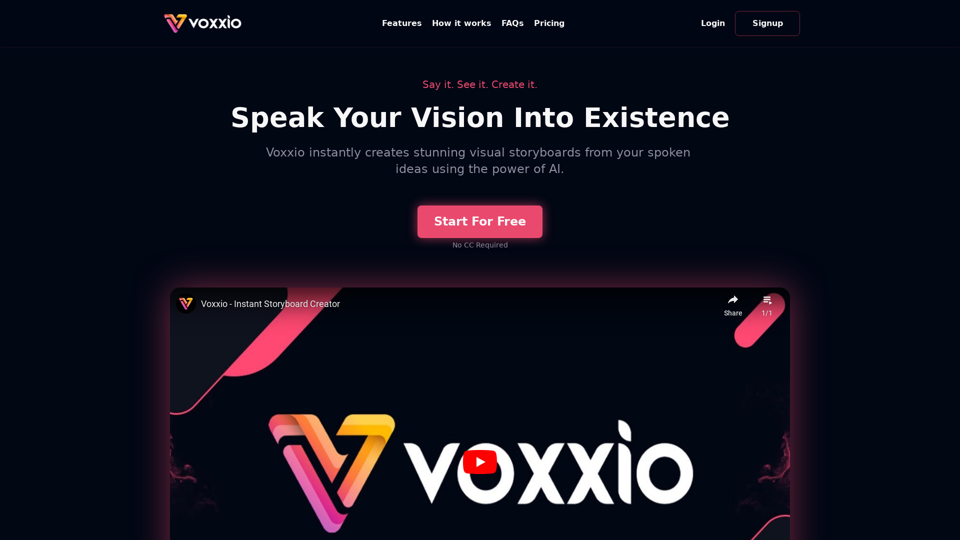 Voxxio -  AI Storyboard Generator