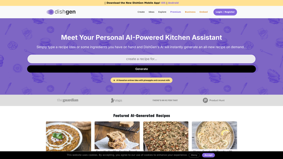 DishGen | AI Recipes | AI Recipe Generator