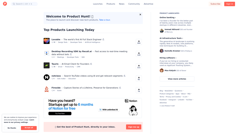 Product Hunt – The best new products in tech.