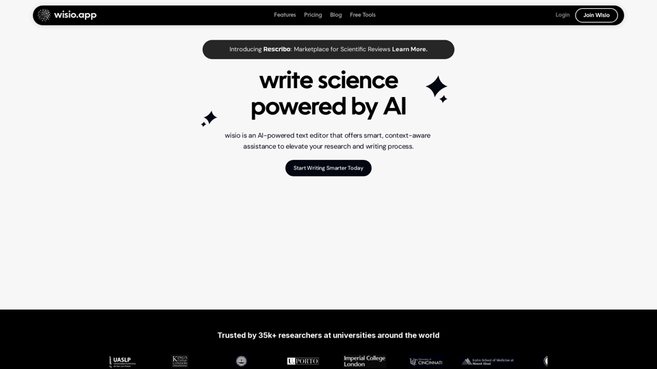 wisio | Write Science Powered by AI - AI for scientific writing