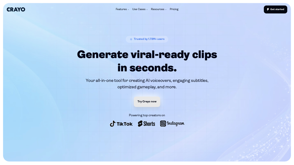 Crayo AI | Viral clips in seconds.