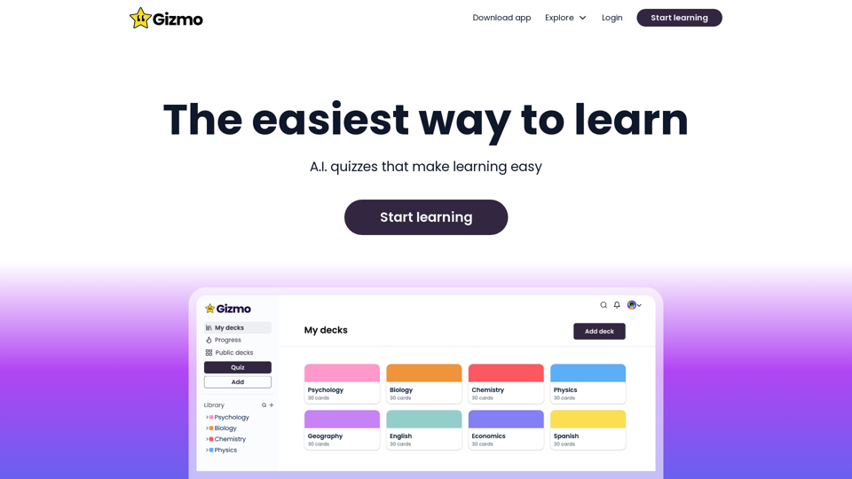 Gizmo | The easiest way to learn