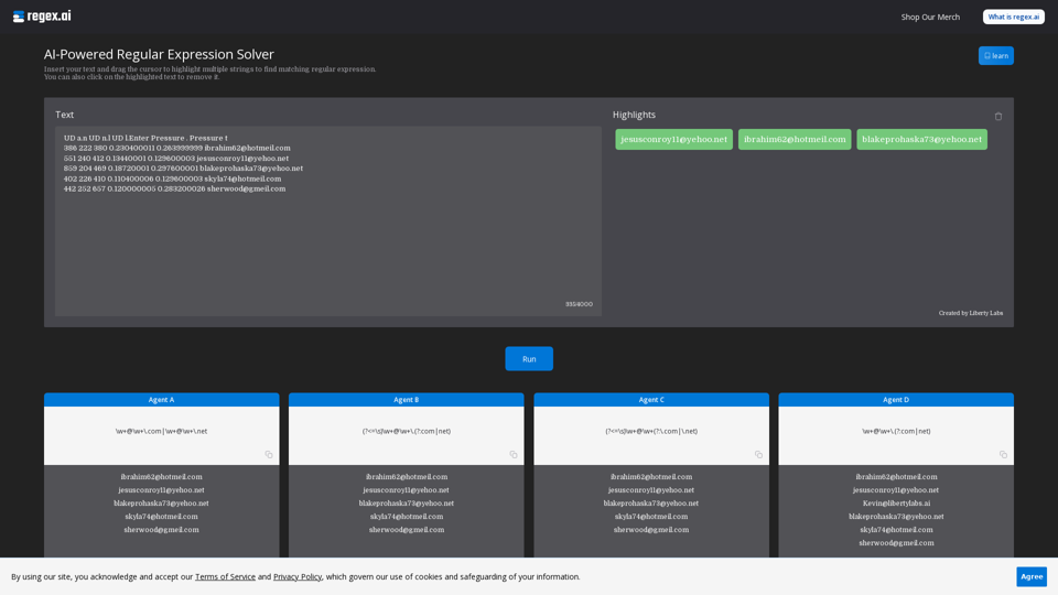 Regex.ai - Artificial Intelligence Regular Expression Generator