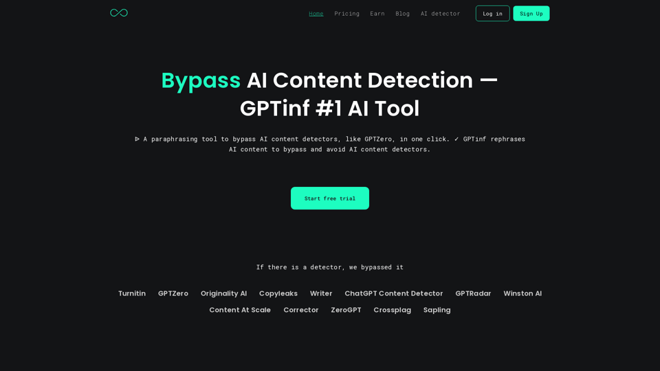 Bypass AI detectors - GPTinf