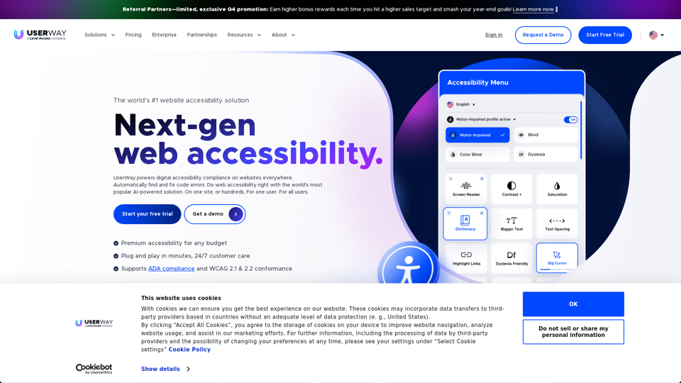 UserWay | Web Accessibility AI Solution for Compliance