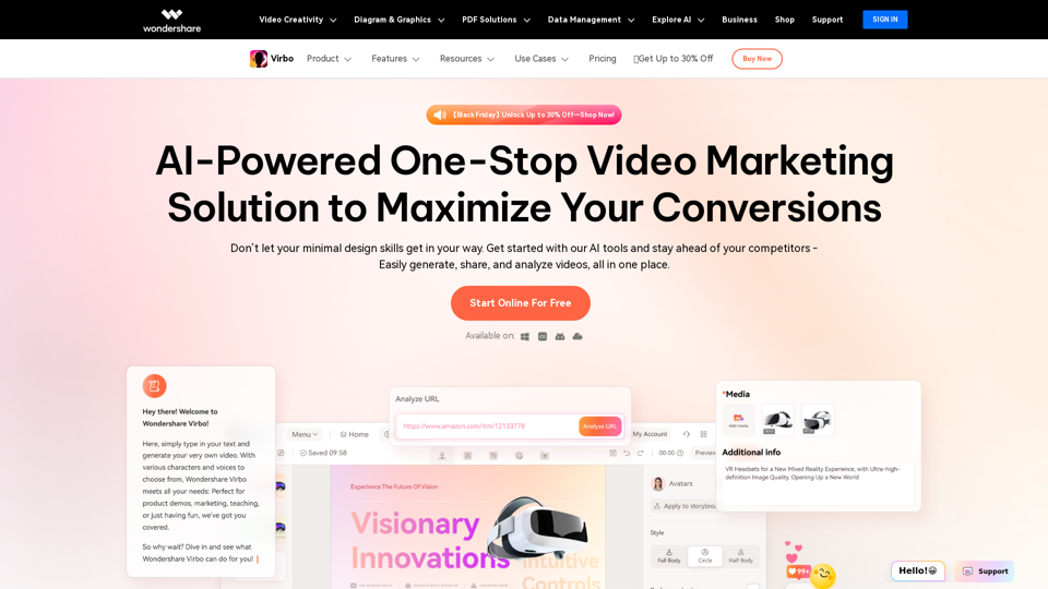 Wondershare Virbo - AI-Powered One-Stop Video Marketing Solution