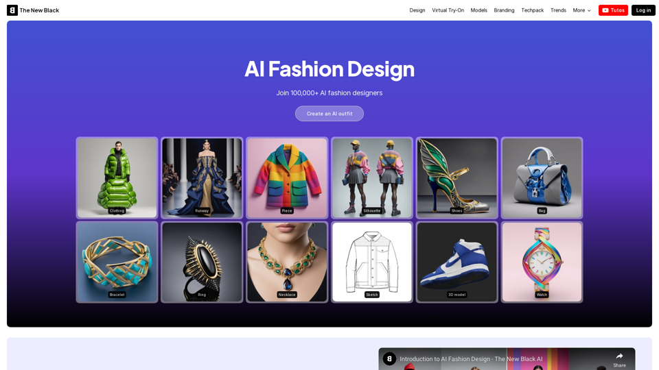 The New Black | AI Clothing Fashion Design Generator