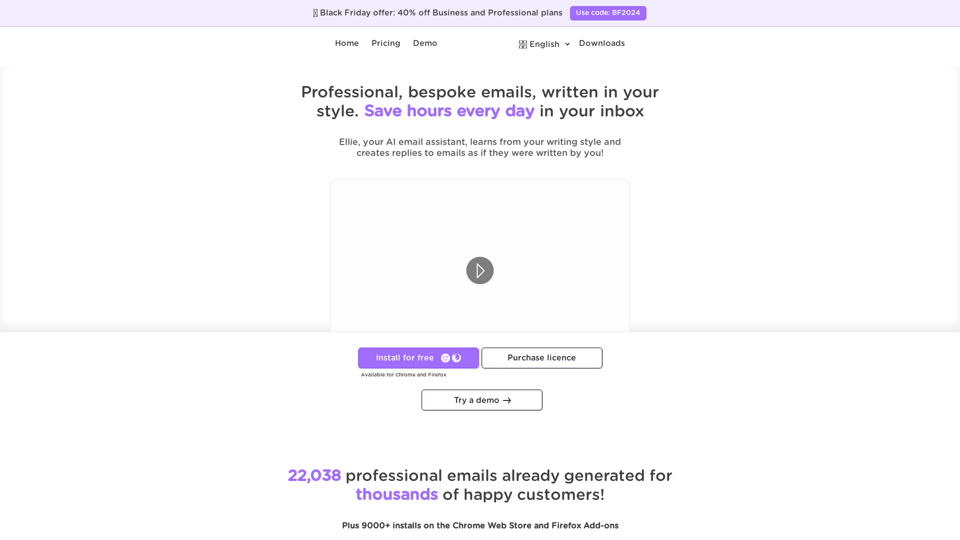 Ellie - Your AI Email Assistant. Sign up today for free!