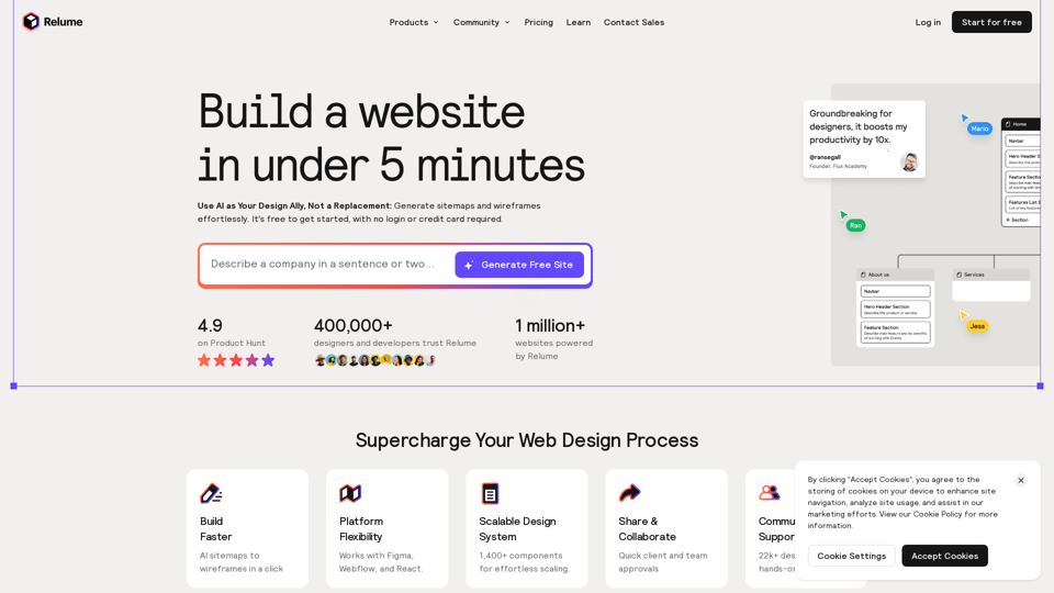 Relume — Websites designed & built faster with AI | AI website builder