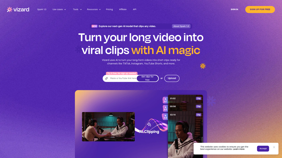 Create social-ready videos with AI instantly | Vizard.ai