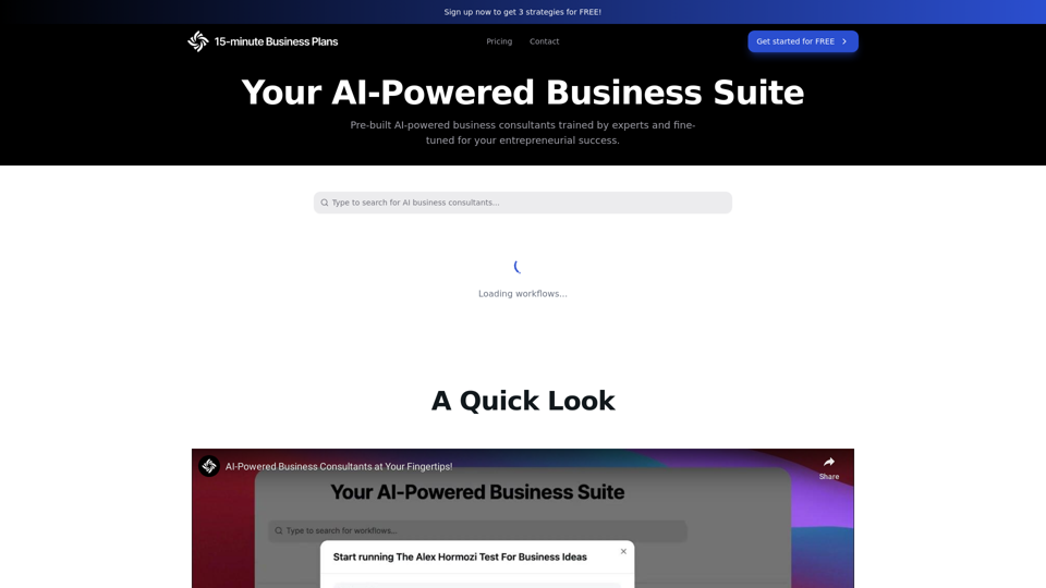 15-minute Business Plans