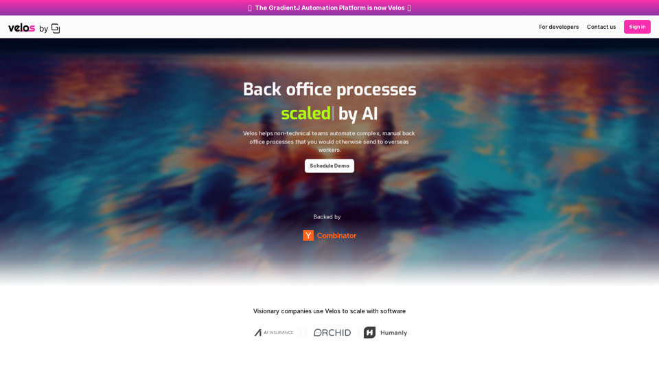 Velos: AI Automation For Your Back Office