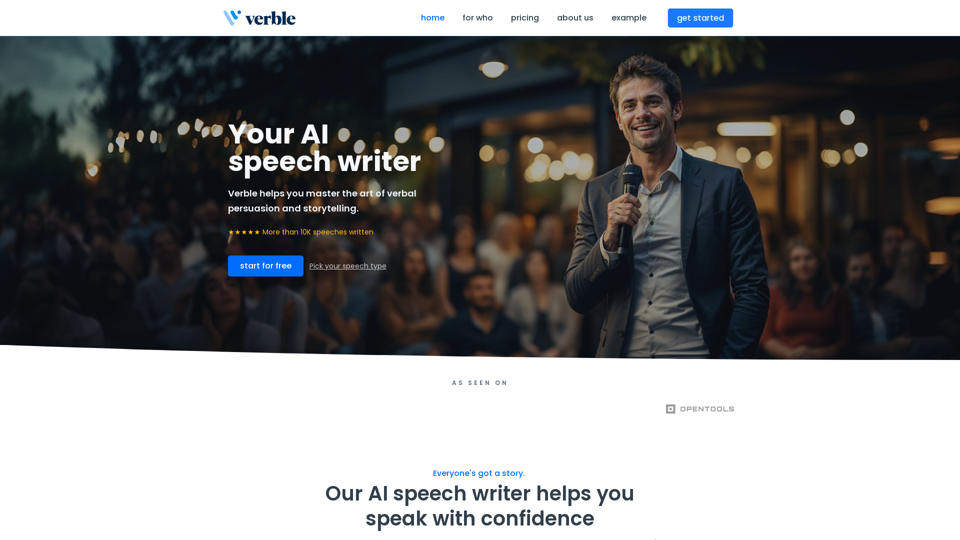 Your AI speech-writing assistant - Verble