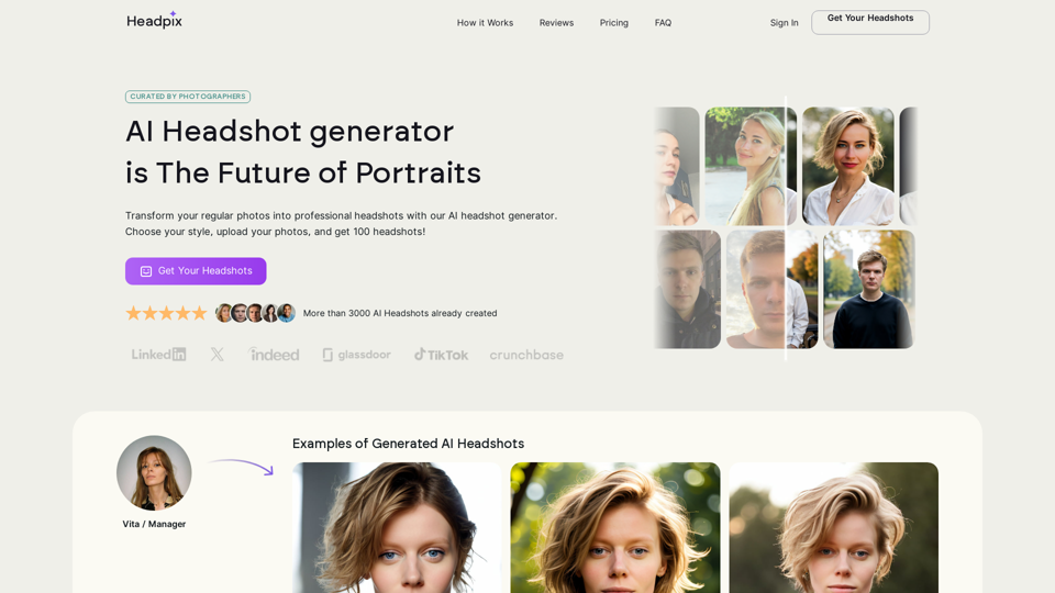 AI Headshot Generator — Professional Photo by Headpix