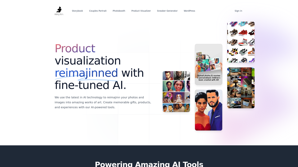 Imajinn AI - Cutting-edge visualization tools and products