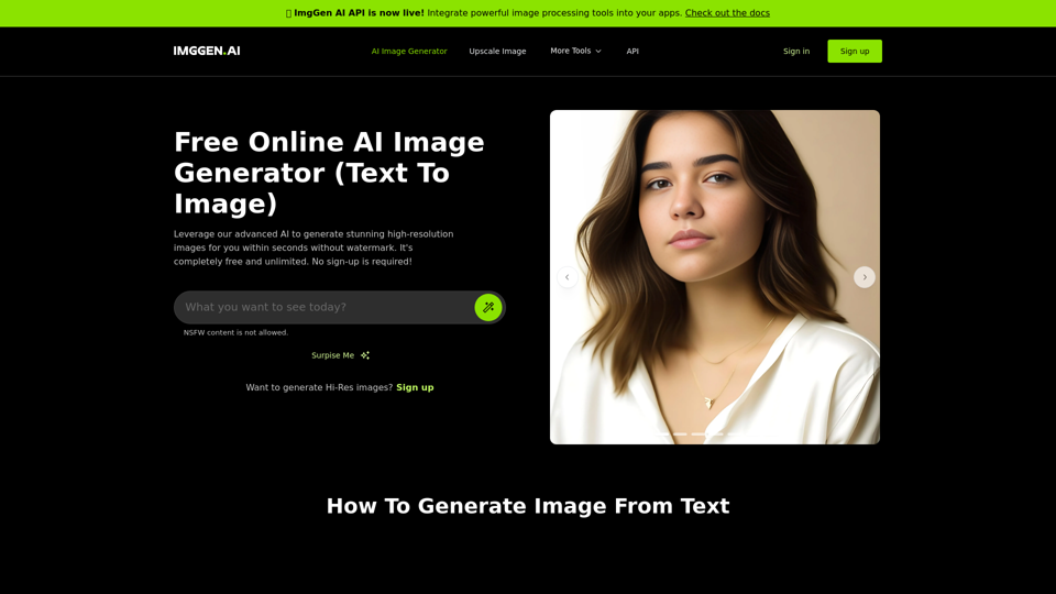 Free Online AI Image Generator App (Text to Image) | No Watermark - ImgGen AI