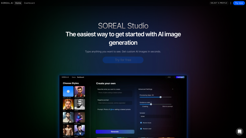 SOREAL - AI Studio | Cloud hosted Stable Diffusion 1.5 & Dreambooth Studio