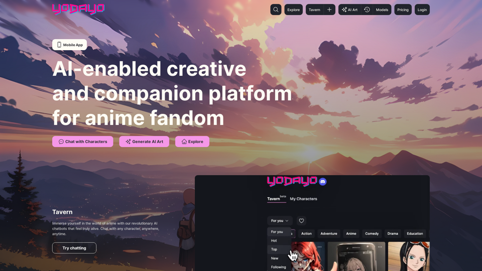 Yodayo — AI-enabled creative platform for anime fandom