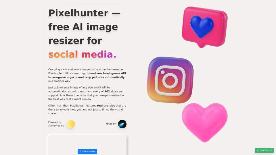 Pixelhunter — 🧠 AI-powered image resizer for social media