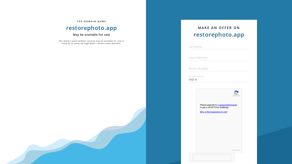 restorephoto.app is for sale! | Bodis.com - Smart Domain Monetization