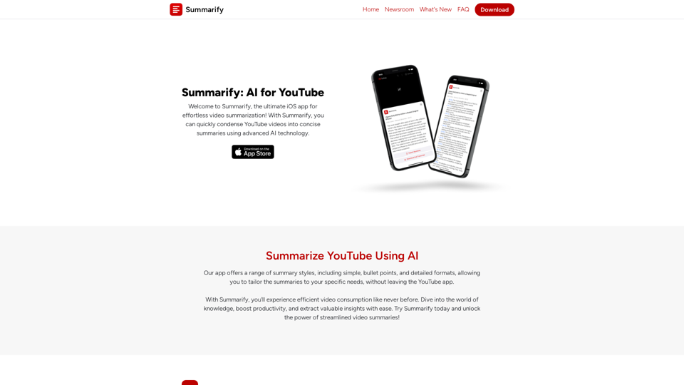 Summarify AI For YouTube Powered By ChatGPT | Summarify