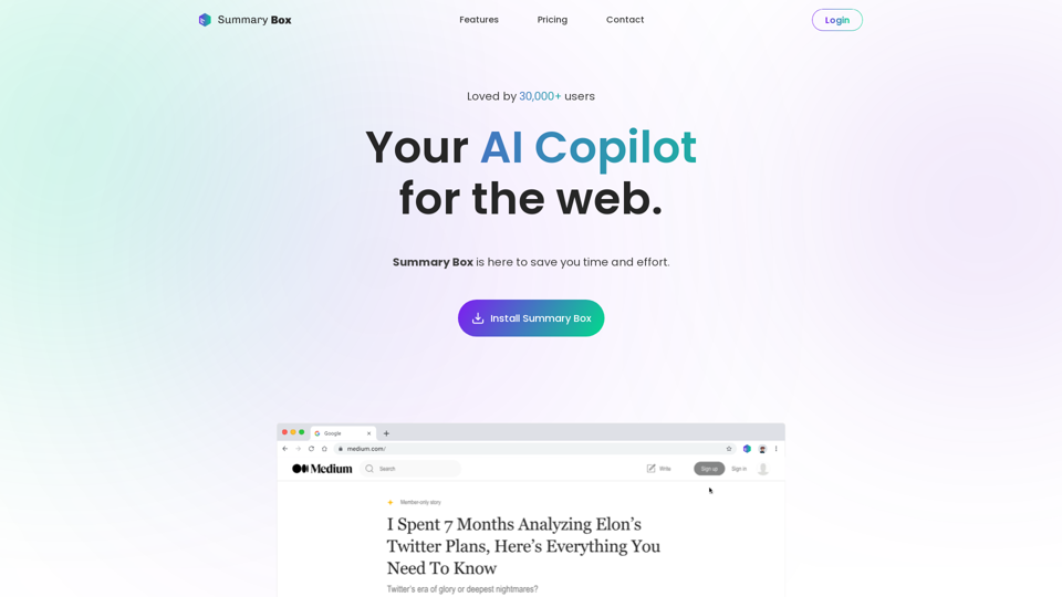 Summary Box - Your AI Copilot for the Web