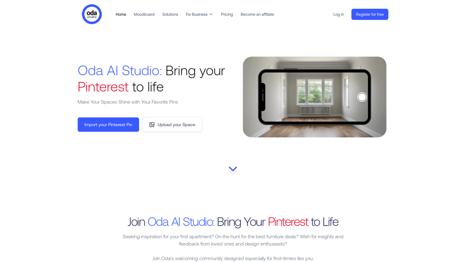 Oda AI Studio: Bring your Pinterest to life